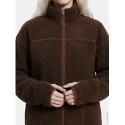 PIECES Sadia Teddy jakke - Hot Fudge