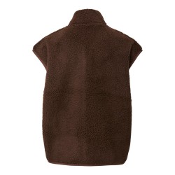 PIECES Sadia Teddy Vest - Hot Fudge