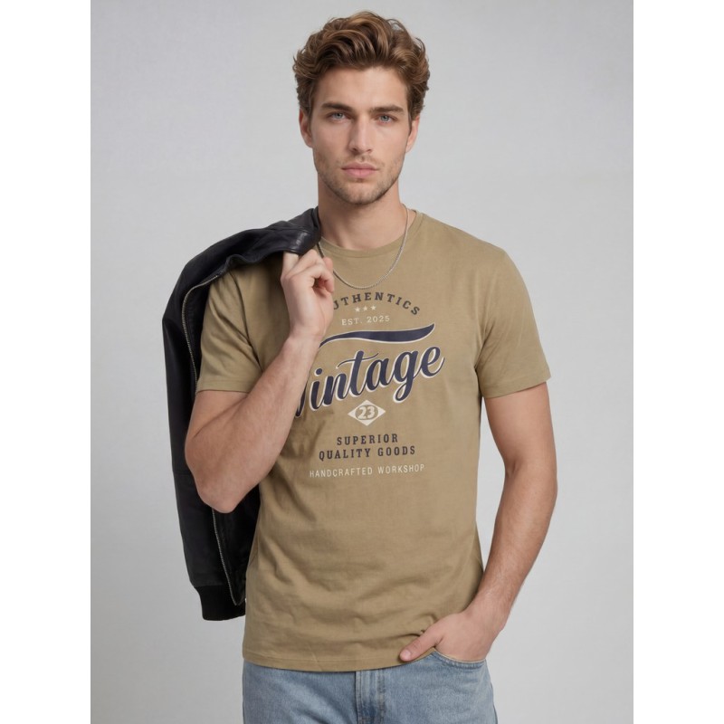 JJ REBEL Felix kortærmet T-shirt - Khaki