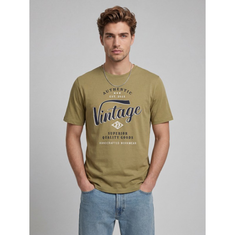 JJ REBEL Felix kortærmet T-shirt - Khaki
