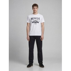 JJ REBEL Mario kortærmet T-shirt - Hvid