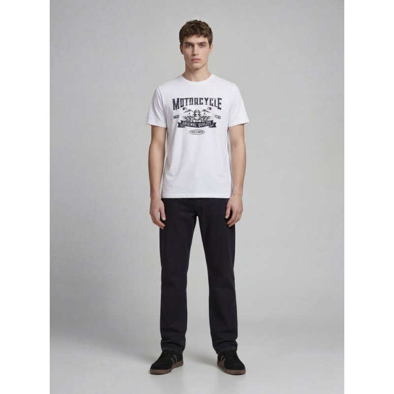 JJ REBEL Mario kortærmet T-shirt - Hvid