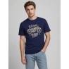 JJ REBEL Mario kortærmet T-shirt - Navy Blazer