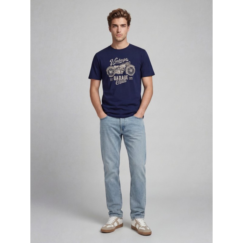 JJ REBEL Mario kortærmet T-shirt - Navy Blazer