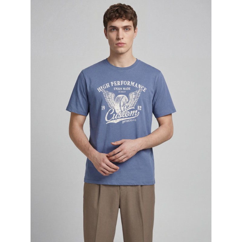 JJ REBEL Mario kortærmet T-shirt - Vintage Indigo