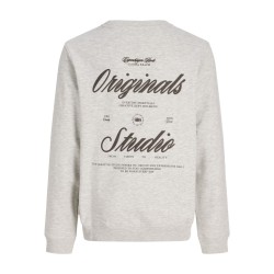 JACK & JONES Junior Norrebro Typo Sweatshirt - White Melange