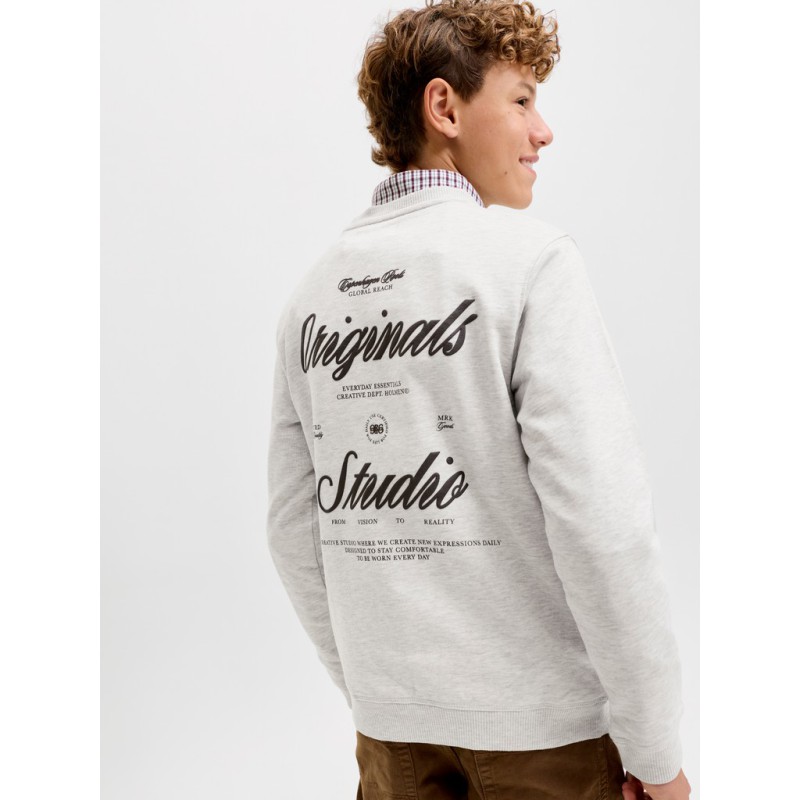 JACK & JONES Junior Norrebro Typo Sweatshirt - White Melange