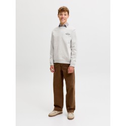 JACK & JONES Junior Norrebro Typo Sweatshirt - White Melange