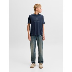 JACK & JONES Junior Frederiksberg Monogram T-shirt - Sky Captain