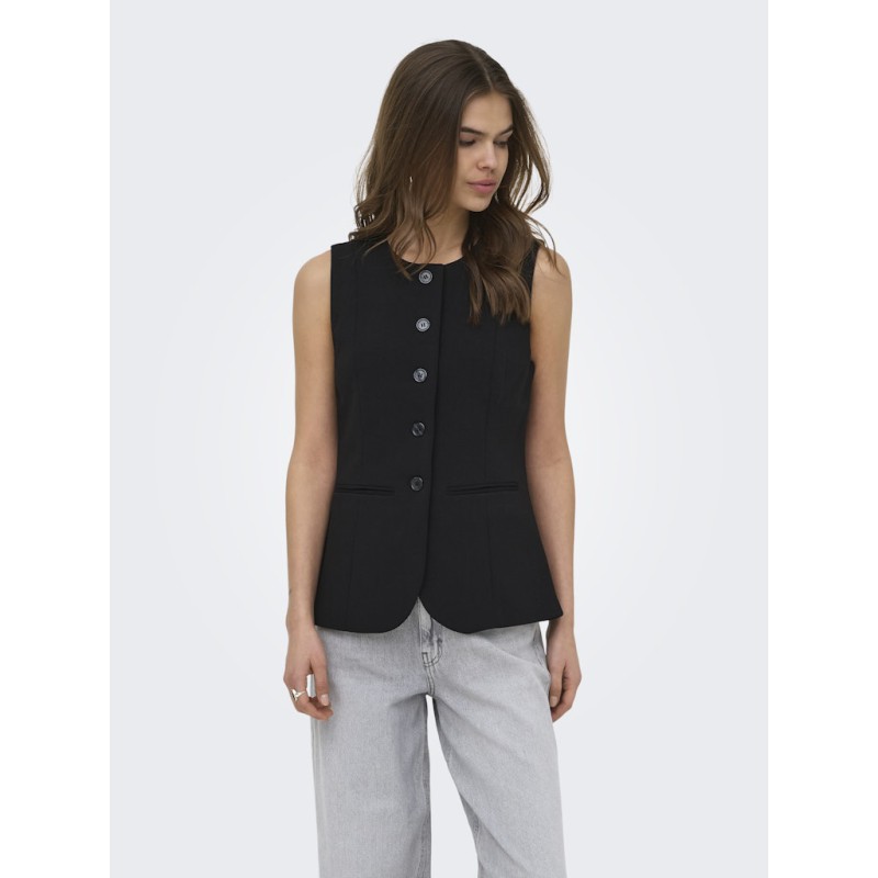 ONLY Aja-Yo fitted tailor vest - Sort