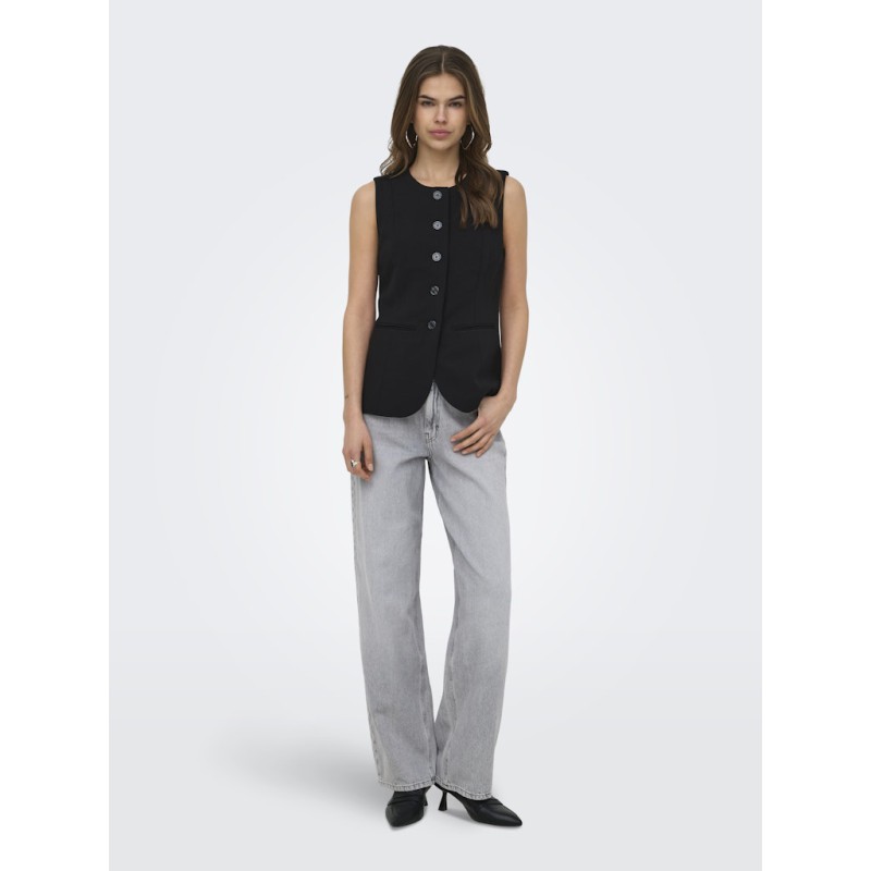 ONLY Aja-Yo fitted tailor vest - Sort