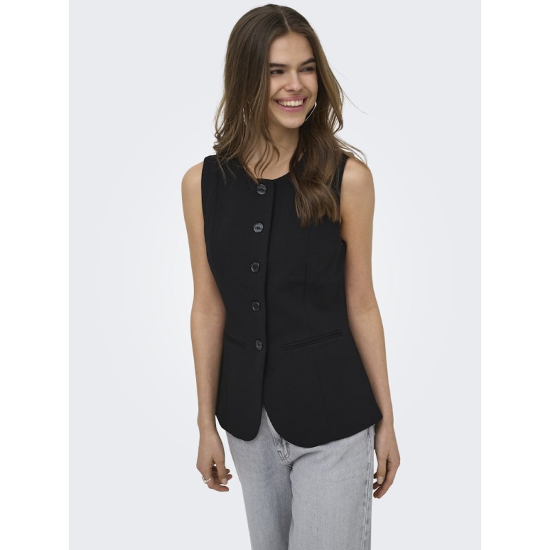 ONLY Aja-Yo fitted tailor vest - Sort