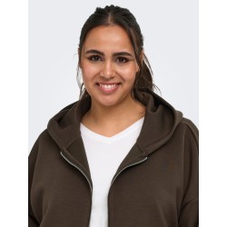 ONLY CARMAKOMA Carlett lynlås scuba hoodie - Bracken