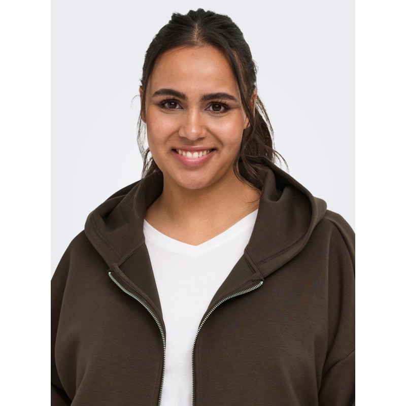 ONLY CARMAKOMA Carlett lynlås hoodie - Bracken