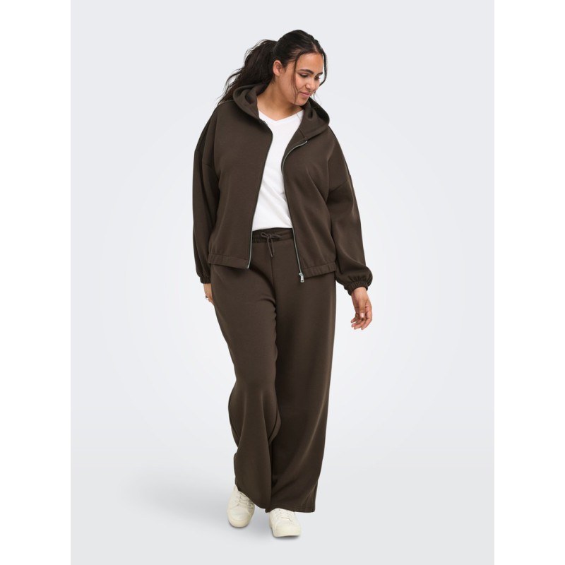 ONLY CARMAKOMA Carlett lynlås scuba hoodie - Bracken