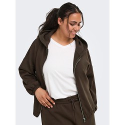 ONLY CARMAKOMA Carlett lynlås scuba hoodie - Bracken