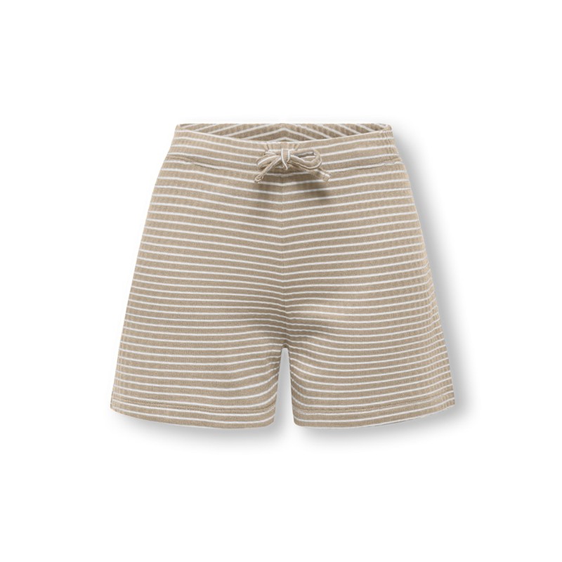 KIDS ONLY Pamia stribede shorts - Humus Thin White Stripes