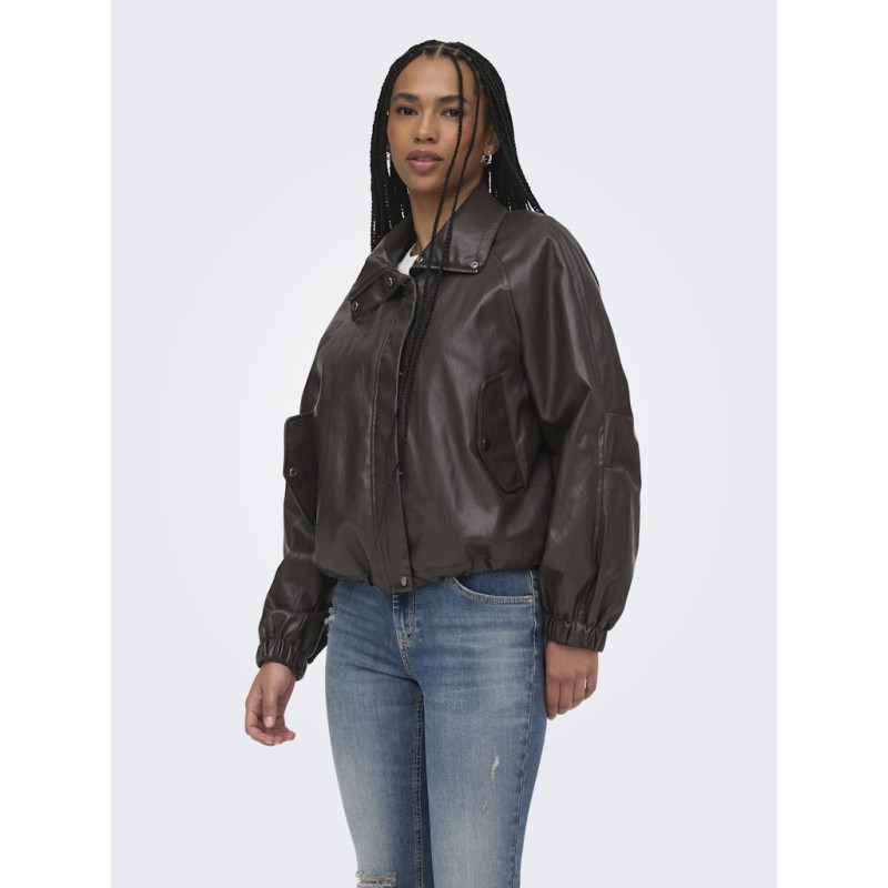 ONLY Mini Faux læder jakke - Raven