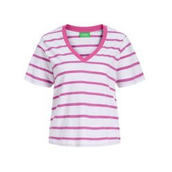 JJXX Annie stribet kortærmet T-shirt - Fiji Flower / Bright White