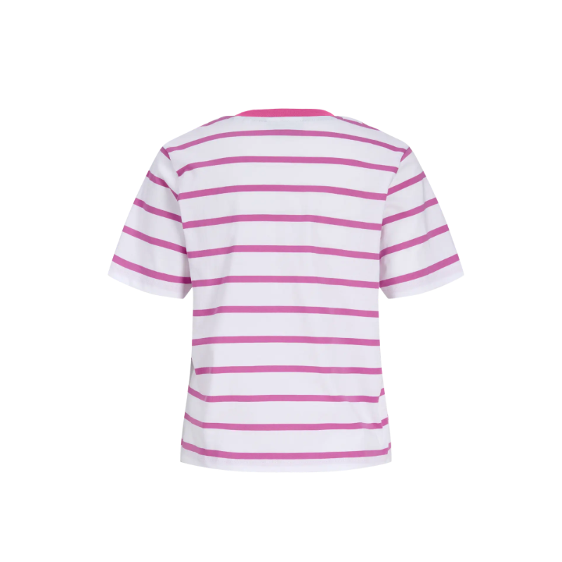 JJXX Annie stribet kortærmet T-shirt - Fiji Flower / Bright White