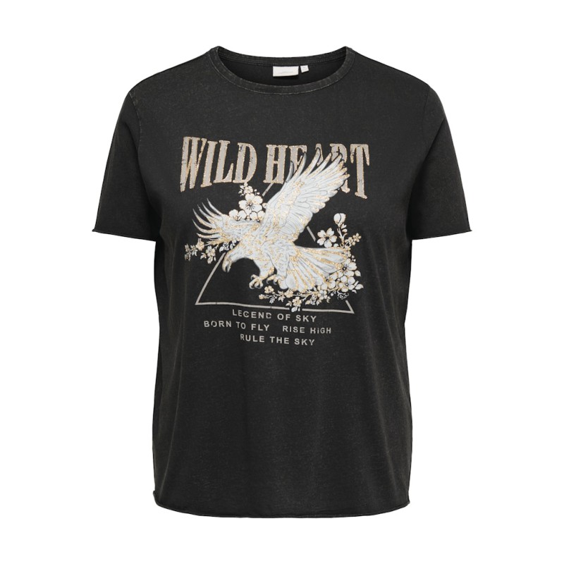 ONLY CARMAKOMA Lucy T-shirt - Black "Wild Heart Eagle"