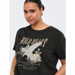 ONLY CARMAKOMA Lucy T-shirt - Black "Wild Heart Eagle"
