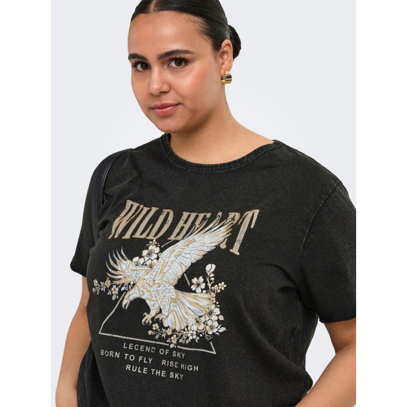ONLY CARMAKOMA Lucy T-shirt - Black "Wild Heart Eagle"