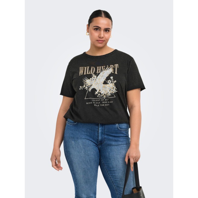 ONLY CARMAKOMA Lucy T-shirt - Black "Wild Heart Eagle"