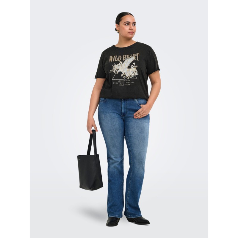 ONLY CARMAKOMA Lucy T-shirt - Black "Wild Heart Eagle"