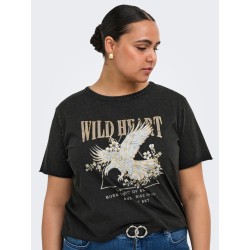 ONLY CARMAKOMA Lucy T-shirt - Black "Wild Heart Eagle"