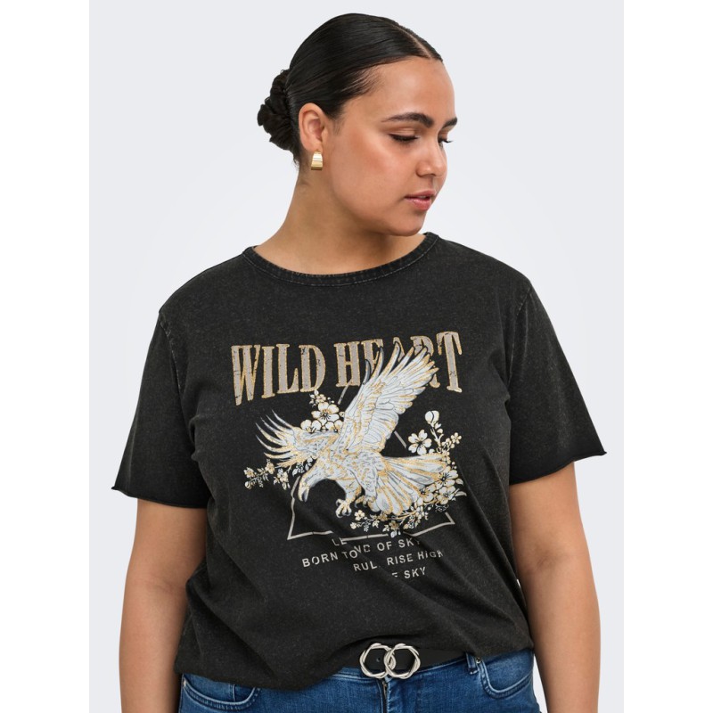 ONLY CARMAKOMA Lucy T-shirt - Black "Wild Heart Eagle"