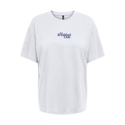 ONLY Vivvi kortærmet lovely t-shirt - Bright White Breakfast