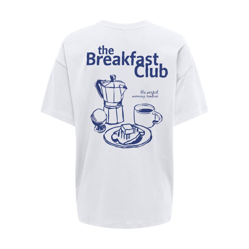 ONLY Vivvi kortærmet lovely t-shirt - Bright White Breakfast