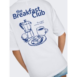 ONLY Vivvi kortærmet lovely t-shirt - Bright White Breakfast