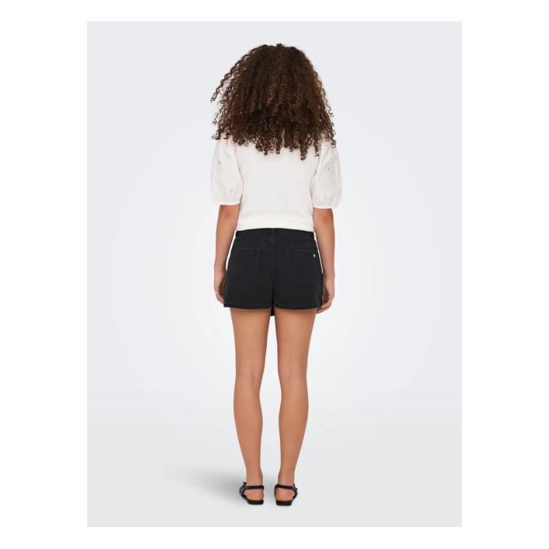 ONLY Lesly regular mellemhøj denim skort - Washed Black