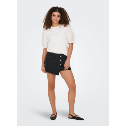 ONLY Lesly regular mellemhøj denim skort - Washed Black