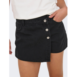 ONLY Lesly regular mellemhøj denim skort - Washed Black