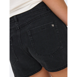 ONLY Lesly regular mellemhøj denim skort - Washed Black