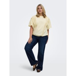 ONLY CARMAKOMA Malia 2/4 Broderet Top - Double Cream