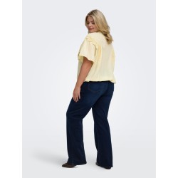 ONLY CARMAKOMA Malia 2/4 Broderet Top - Double Cream
