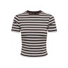ONLY Lupe kortærmet stribet t-shirt - Seal Brown BLUE STRIPE