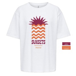 ONLY Bira kortærmet loose fit T-shirt - Cloud Dancer SUNSET
