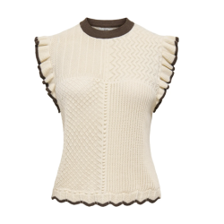 JDY Violet strik flæse pullover - Birch/ Bracken