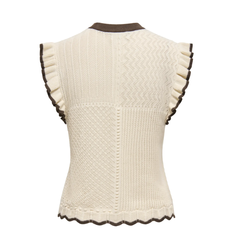 JDY Violet strik flæse pullover - Birch/ Bracken