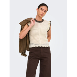 JDY Violet strik flæse pullover - Birch/ Bracken