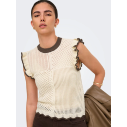 JDY Violet strik flæse pullover - Birch/ Bracken