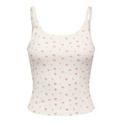 ONLY Eve singlet top - Cloud Dancer/ Pink Tulle