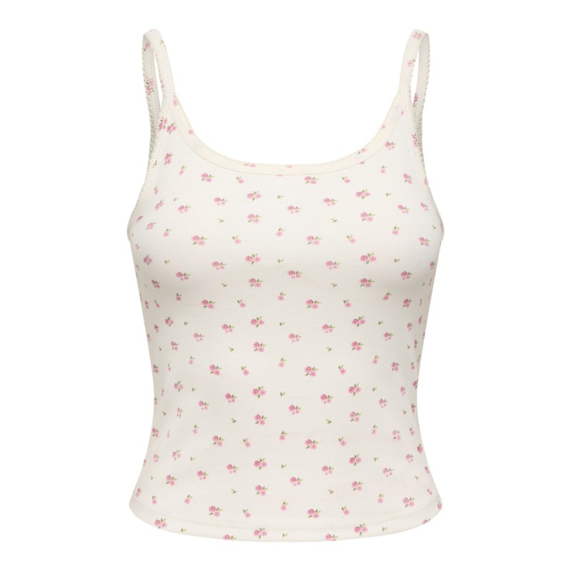 ONLY Eve singlet top - Cloud Dancer/ Pink Tulle