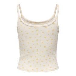 ONLY Eve singlet top - Cloud Dancer/ Yellow
