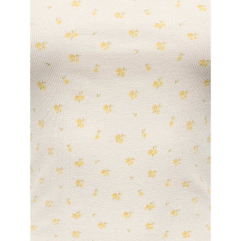 ONLY Eve singlet top - Cloud Dancer/ Yellow